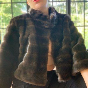 " Gallery"  Faux Mink Jacket with Bell Sleeves